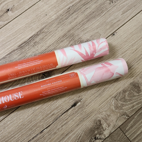 Opalhouse Wall Decor 2 Rolls Opalhouse Pink Tropical Leaves Peel